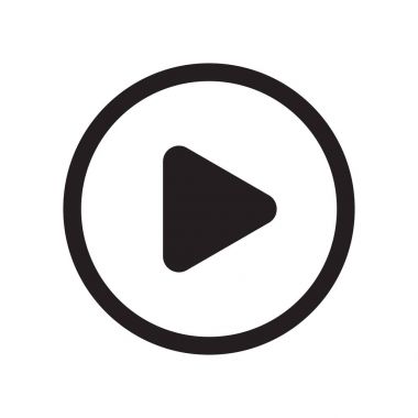 Yürüt düğmesi. Düz simgesi. Web için izole işareti. Vektör