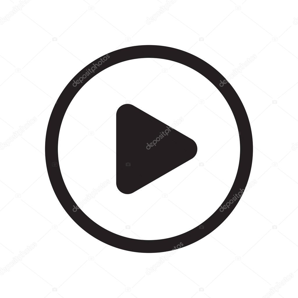 Play button. Flat icon. Isolated sign for web. Vector