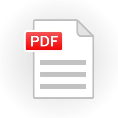 PDF icon isolated. File format. Vector clipart