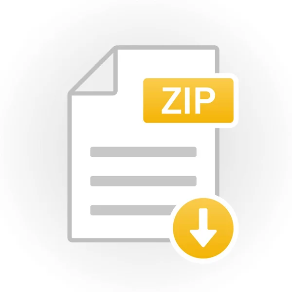 Icono ZIP aislado. Formato de archivo. Vector — Vector de stock