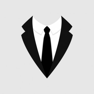 Adamın ceketi. Smokin. Weddind takım kravat ile. Vektör simgesi.