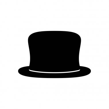 Siyah şapka. Culinder. Beyefendi tarzı. Bayım. Vektör.
