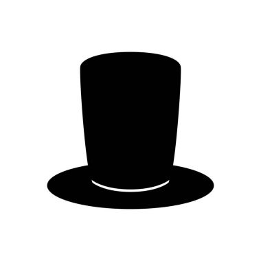 Siyah şapka. Culinder. Beyefendi tarzı. Bayım. Vektör.