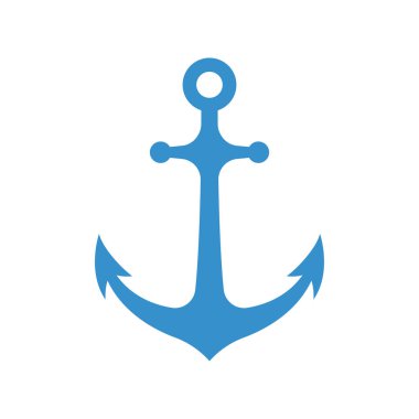 Beyaz arka plan üzerinde izole deniz çapa. Mavi sulhouette. Vektör