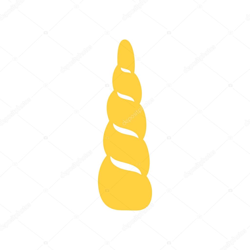 Cuerno de unicornio dibujo | Dibujos animados amarillo cuerno de un