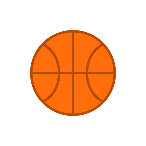 Baloncesto. Icono vectorial de pelota de baloncesto aislado sobre fondo blanco. Vector plano — Archivo Imágenes Vectoriales