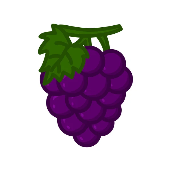Виноград. Група винограду з листям. Піктограма вектора . — стоковий вектор