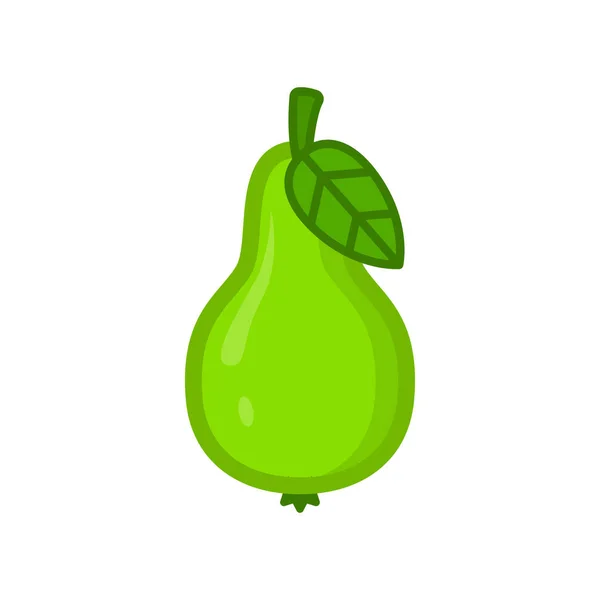 Icono de pera verde. Fruta fresca. Ilustración vectorial — Vector de stock