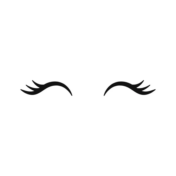 Vektor jednorožec řasy. Uzavřené žena oči. Vektorové ikony. — Stockový vektor