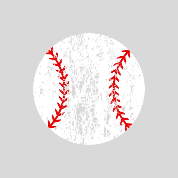 Distressed baseball ball. Softball. Vector silhouette. Vector icon isolated — Stock Vector