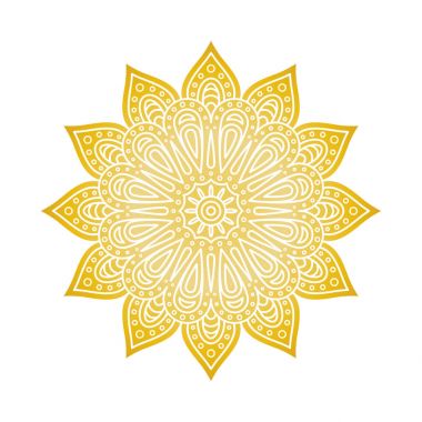 Mandala desen. Altın çiçek mandala. Dekoratif yuvarlak süsleme. Islam, Arapça, Indian, Fas, Osmanlı motifleri. Boyama kitabı sayfası. Vektör