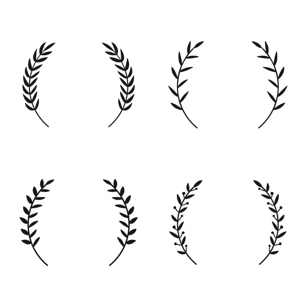 Collection of different laurel wreaths. Hand drawn vector round frames for invitations, greeting cards, quotes, logos, posters and more. Vector — Stock Vector