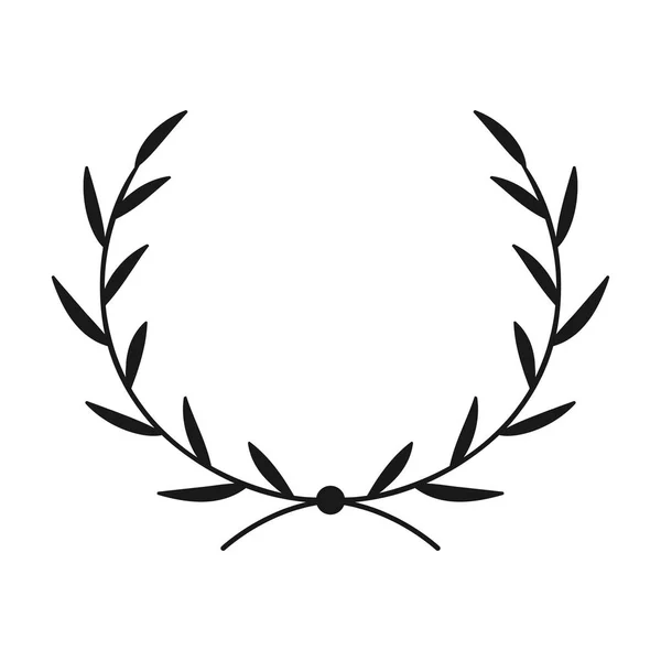 Corona de laurel. Marco redondo vectorial dibujado a mano para invitaciones, tarjetas de felicitación, citas, logotipos, carteles y más. Vector — Archivo Imágenes Vectoriales