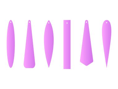 Bar damla küpe. Uzun Kolye. Uzun saçak küpe. Lazer şablon kesti. Küpe deliği. Kuyumculuk. Vektör