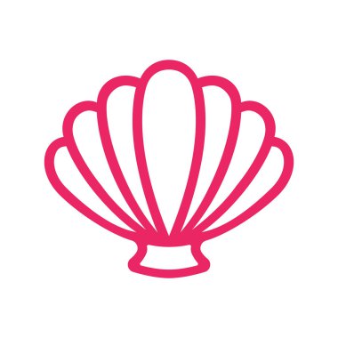 Anahat tarak deniz kabuğu. Deniz tarağı. Kabuklu. Deniz kabuğu - düz vektör