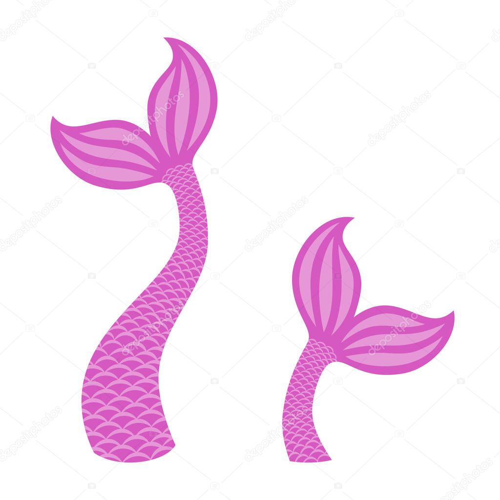 Mermaid tail. Silhouette of whale tail icon. Fish tail. Vector