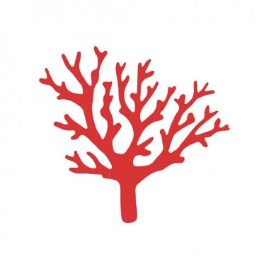 Kırmızı mercan. Beyaz arka plan üzerinde izole deniz mercan