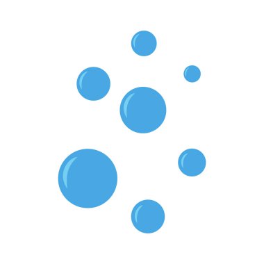 Mavi su kabarcıkları. Sualtı. Su kabarcıkları. Vektör çizim