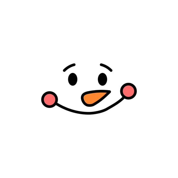 Linda cara de muñeco de nieve - vector. Cabeza de muñeco. Ilustración vectorial aislada . — Vector de stock