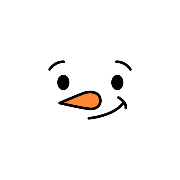 かわいい雪だるまの顔-ベクトル。雪だるまの頭だベクトル図. — ストックベクタ