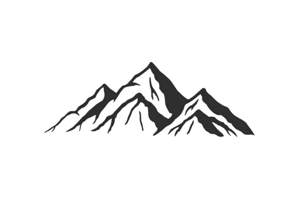 Mountain silhouette - vector icon. Rocky peaks. Mountains ranges. Black and white mountain icon Royalty Free Stock Illustrations