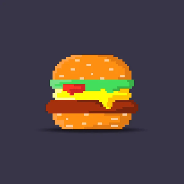 Hamburger Pixel Art — Stock vektor