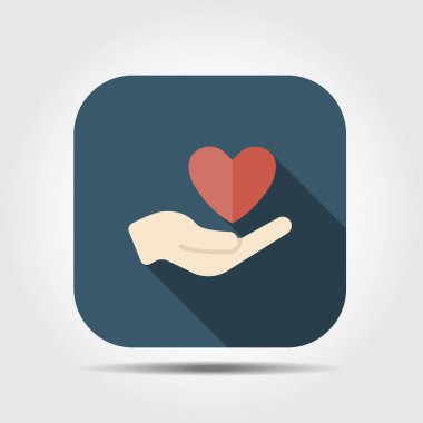 kalp el düz simgesi 