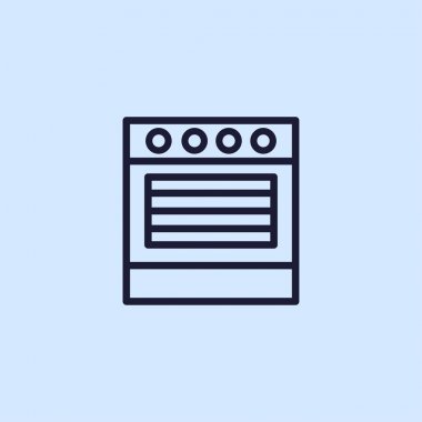 Gaz sobası çizgi simgesi 