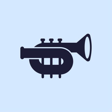 Trompet düz simgesi