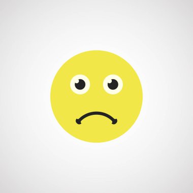 üzgün ifade düz simgesi