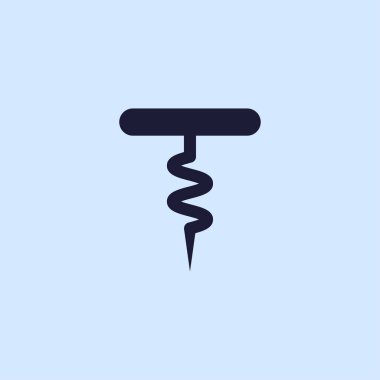 Tirbuşon düz simgesi