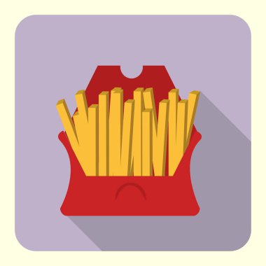 patates kızartması düz simgesi