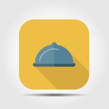 Restoran yemek düz simgesi