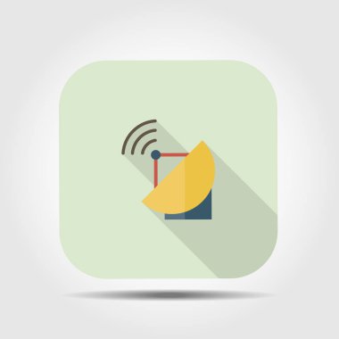 uydu çanağı düz simgesi