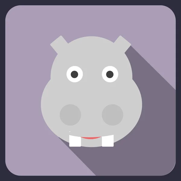 Hippo Flat pictogram — Stockvector