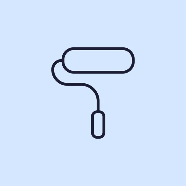 Verf roller platte pictogram — Stockvector