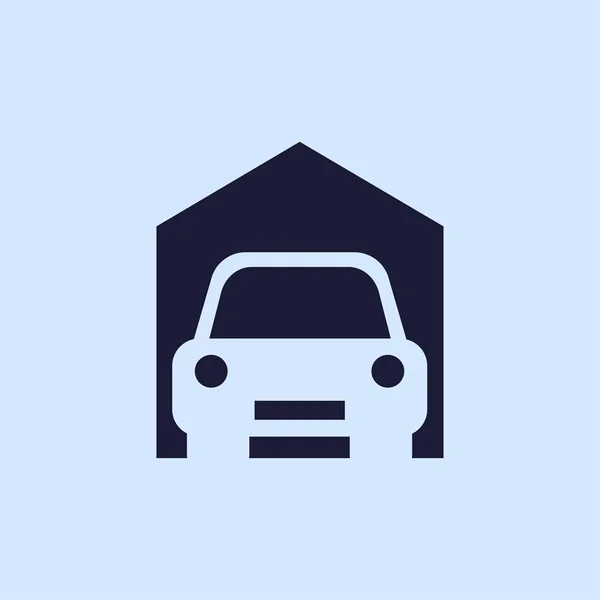 Voiture dans icône de garage — Image vectorielle