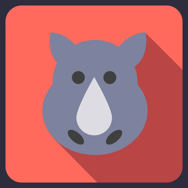 Ícone de rinoceronte plana —  Vetores de Stock
