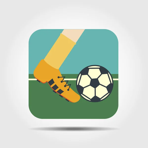 Jogador de futebol atirando bola de futebol — Vetor de Stock