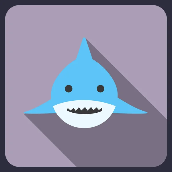 Icono plano de tiburón — Archivo Imágenes Vectoriales