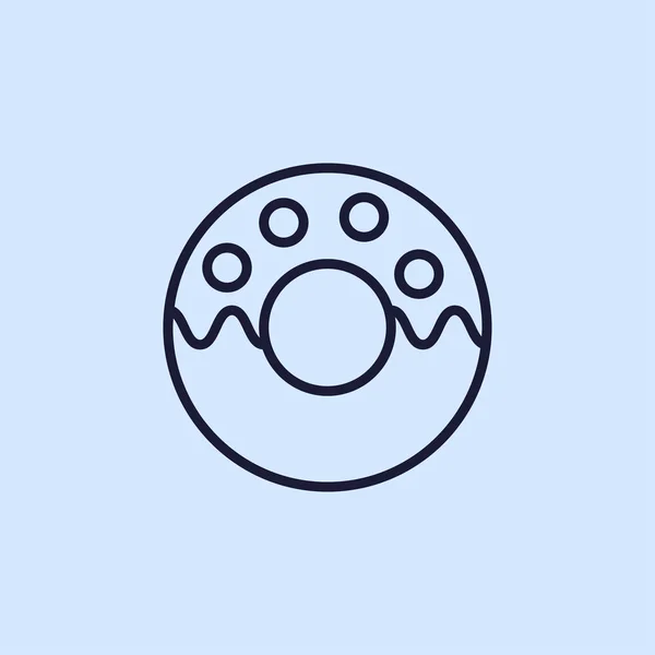 Ícone de linha de donut — Vetor de Stock