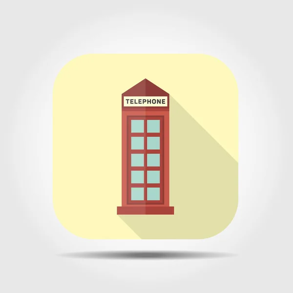 Telephone box flat icon — Stock Vector