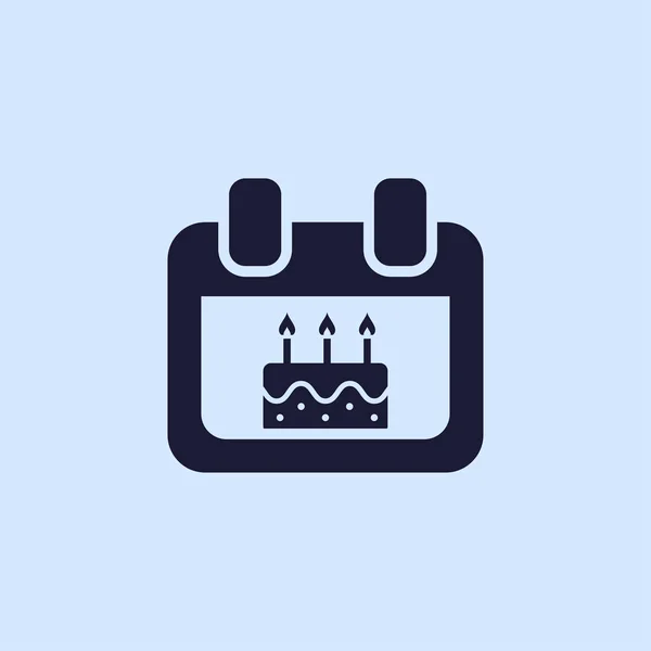 Calendario de cumpleaños icono plano — Vector de stock