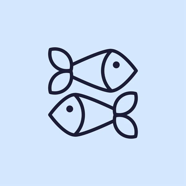 Icono plano de pescado — Archivo Imágenes Vectoriales