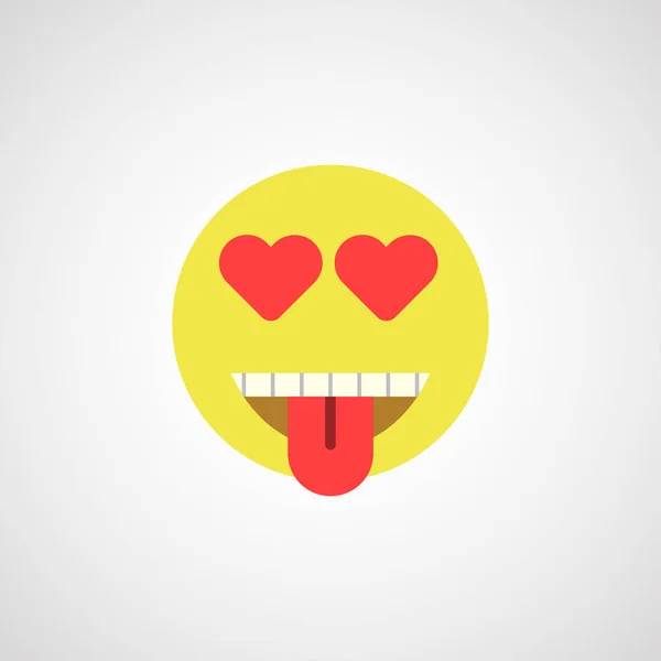 Emoticono amoroso icono plano — Archivo Imágenes Vectoriales