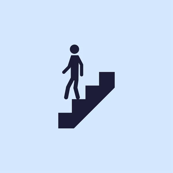 Homme sur l'icône escalier — Image vectorielle