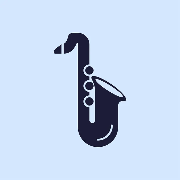 Плоский значок саксофон — стоковий вектор