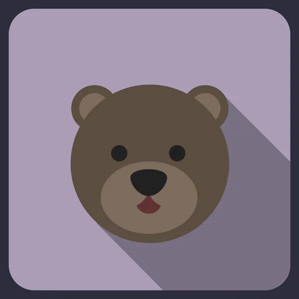 Bear flat icon — Stock Vector