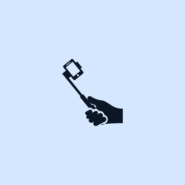 Selfie stick platte pictogram — Stockvector