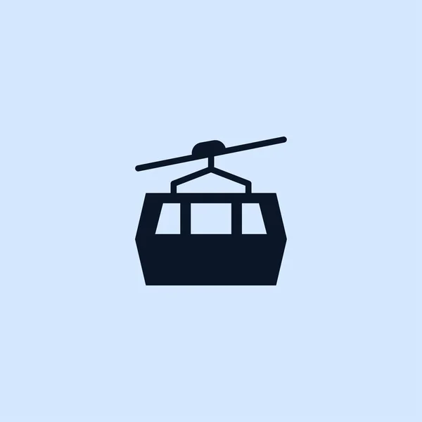 Cable car flat icon — Stock Vector
